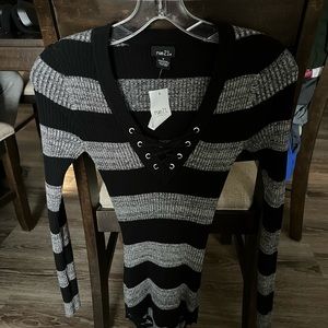Gray and black striped long sleeve from Rue21
